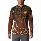 Perth Scorchers Cricket Mascot Button Sweatshirt Aboriginal Dot Art Orange And Black Tribal Pattern