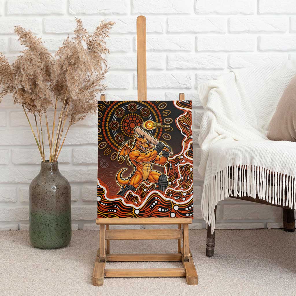 Perth Scorchers Cricket Mascot Canvas Wall Art Aboriginal Dot Art Orange And Black Tribal Pattern