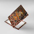 Perth Scorchers Cricket Mascot Canvas Wall Art Aboriginal Dot Art Orange And Black Tribal Pattern