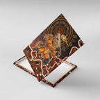 Perth Scorchers Cricket Mascot Canvas Wall Art Aboriginal Dot Art Orange And Black Tribal Pattern