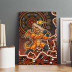 Perth Scorchers Cricket Mascot Canvas Wall Art Aboriginal Dot Art Orange And Black Tribal Pattern