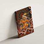 Perth Scorchers Cricket Mascot Canvas Wall Art Aboriginal Dot Art Orange And Black Tribal Pattern