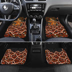 Perth Scorchers Cricket Mascot Car Mats Aboriginal Dot Art Orange And Black Tribal Pattern