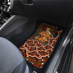 Perth Scorchers Cricket Mascot Car Mats Aboriginal Dot Art Orange And Black Tribal Pattern