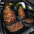 Perth Scorchers Cricket Mascot Car Seat Cover Aboriginal Dot Art Orange And Black Tribal Pattern