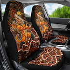 Perth Scorchers Cricket Mascot Car Seat Cover Aboriginal Dot Art Orange And Black Tribal Pattern