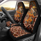 Perth Scorchers Cricket Mascot Car Seat Cover Aboriginal Dot Art Orange And Black Tribal Pattern
