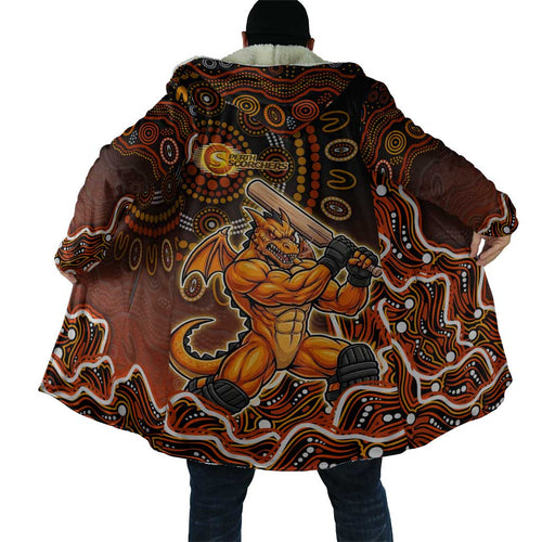 Perth Scorchers Cricket Mascot Cloak Aboriginal Dot Art Orange And Black Tribal Pattern