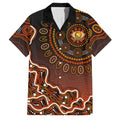 Perth Scorchers Cricket Mascot Family Matching Puletasi and Hawaiian Shirt Aboriginal Dot Art Orange And Black Tribal Pattern