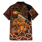 Perth Scorchers Cricket Mascot Family Matching Puletasi and Hawaiian Shirt Aboriginal Dot Art Orange And Black Tribal Pattern