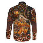 Perth Scorchers Cricket Mascot Family Matching Puletasi and Hawaiian Shirt Aboriginal Dot Art Orange And Black Tribal Pattern