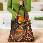 Perth Scorchers Cricket Mascot Grocery Bag Aboriginal Dot Art Orange And Black Tribal Pattern