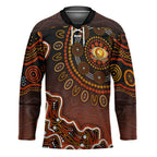 Perth Scorchers Cricket Mascot Hockey Jersey Aboriginal Dot Art Orange And Black Tribal Pattern