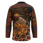 Perth Scorchers Cricket Mascot Hockey Jersey Aboriginal Dot Art Orange And Black Tribal Pattern