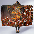 Perth Scorchers Cricket Mascot Hooded Blanket Aboriginal Dot Art Orange And Black Tribal Pattern