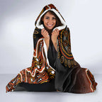 Perth Scorchers Cricket Mascot Hooded Blanket Aboriginal Dot Art Orange And Black Tribal Pattern