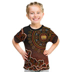 Perth Scorchers Cricket Mascot Kid T Shirt Aboriginal Dot Art Orange And Black Tribal Pattern