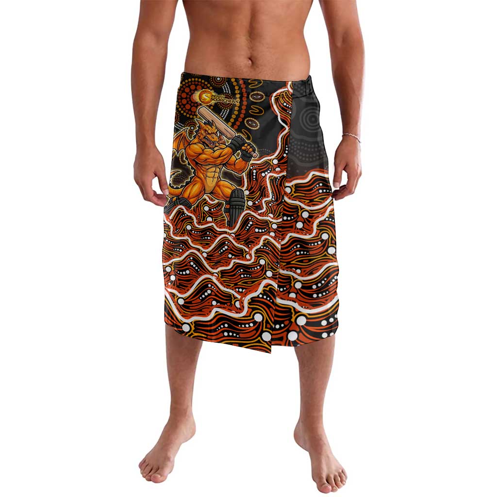 Perth Scorchers Cricket Mascot Lavalava Aboriginal Dot Art Orange And Black Tribal Pattern