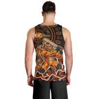 Perth Scorchers Cricket Mascot Men Tank Top Aboriginal Dot Art Orange And Black Tribal Pattern