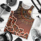 Perth Scorchers Cricket Mascot Men Tank Top Aboriginal Dot Art Orange And Black Tribal Pattern
