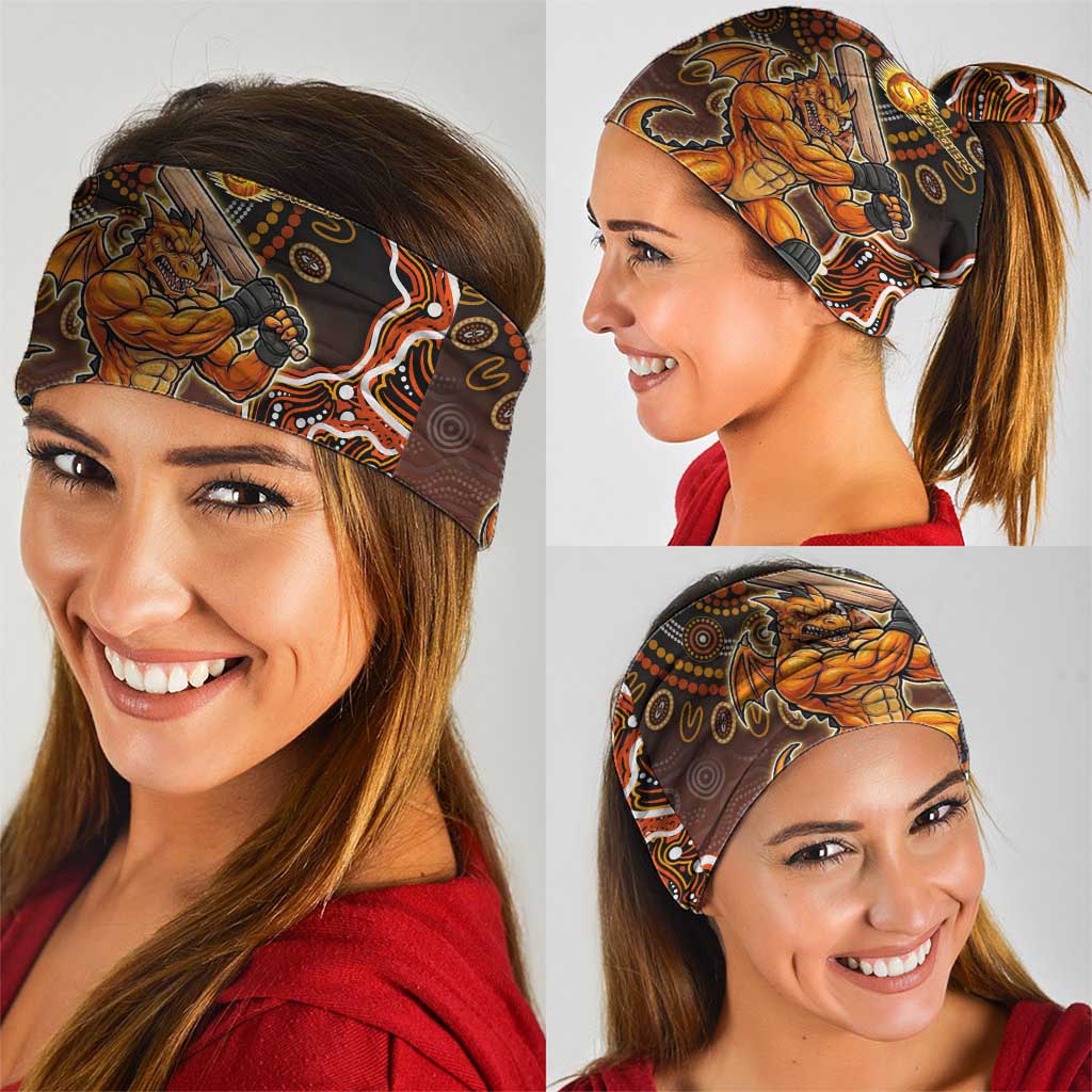Perth Scorchers Cricket Mascot Neck Gaiter Aboriginal Dot Art Orange And Black Tribal Pattern