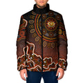 Perth Scorchers Cricket Mascot Padded Jacket Aboriginal Dot Art Orange And Black Tribal Pattern