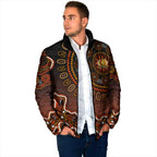 Perth Scorchers Cricket Mascot Padded Jacket Aboriginal Dot Art Orange And Black Tribal Pattern