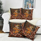 Perth Scorchers Cricket Mascot Pillow Cover Aboriginal Dot Art Orange And Black Tribal Pattern
