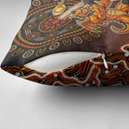 Perth Scorchers Cricket Mascot Pillow Cover Aboriginal Dot Art Orange And Black Tribal Pattern