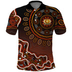 Perth Scorchers Cricket Mascot Polo Shirt Aboriginal Dot Art Orange And Black Tribal Pattern