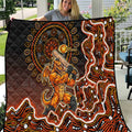 Perth Scorchers Cricket Mascot Quilt Aboriginal Dot Art Orange And Black Tribal Pattern