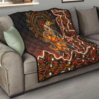 Perth Scorchers Cricket Mascot Quilt Aboriginal Dot Art Orange And Black Tribal Pattern