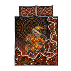 Perth Scorchers Cricket Mascot Quilt Bed Set Aboriginal Dot Art Orange And Black Tribal Pattern