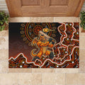Perth Scorchers Cricket Mascot Rubber Doormat Aboriginal Dot Art Orange And Black Tribal Pattern
