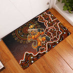 Perth Scorchers Cricket Mascot Rubber Doormat Aboriginal Dot Art Orange And Black Tribal Pattern