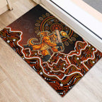 Perth Scorchers Cricket Mascot Rubber Doormat Aboriginal Dot Art Orange And Black Tribal Pattern