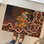 Perth Scorchers Cricket Mascot Rubber Doormat Aboriginal Dot Art Orange And Black Tribal Pattern