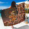 Perth Scorchers Cricket Mascot Sarong Aboriginal Dot Art Orange And Black Tribal Pattern