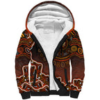 Perth Scorchers Cricket Mascot Sherpa Hoodie Aboriginal Dot Art Orange And Black Tribal Pattern