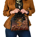 Perth Scorchers Cricket Mascot Shoulder Handbag Aboriginal Dot Art Orange And Black Tribal Pattern