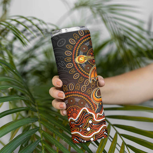 Perth Scorchers Cricket Mascot Skinny Tumbler Aboriginal Dot Art Orange And Black Tribal Pattern