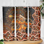 Perth Scorchers Cricket Mascot Skinny Tumbler Aboriginal Dot Art Orange And Black Tribal Pattern