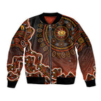 Perth Scorchers Cricket Mascot Sleeve Zip Bomber Jacket Aboriginal Dot Art Orange And Black Tribal Pattern