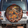 Perth Scorchers Cricket Mascot Spare Tire Cover Aboriginal Dot Art Orange And Black Tribal Pattern