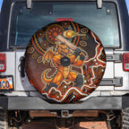 Perth Scorchers Cricket Mascot Spare Tire Cover Aboriginal Dot Art Orange And Black Tribal Pattern