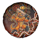 Perth Scorchers Cricket Mascot Spare Tire Cover Aboriginal Dot Art Orange And Black Tribal Pattern