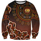 Perth Scorchers Cricket Mascot Sweatshirt Aboriginal Dot Art Orange And Black Tribal Pattern