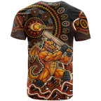 Perth Scorchers Cricket Mascot T Shirt Aboriginal Dot Art Orange And Black Tribal Pattern