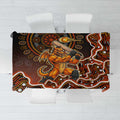 Perth Scorchers Cricket Mascot Tablecloth Aboriginal Dot Art Orange And Black Tribal Pattern