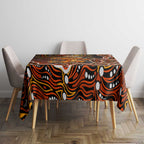 Perth Scorchers Cricket Mascot Tablecloth Aboriginal Dot Art Orange And Black Tribal Pattern